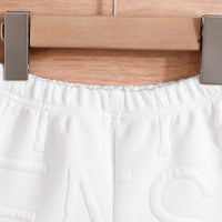 Boys White Typographic Self Designed T-Shirt With Shorts Set 2 pc. Sets