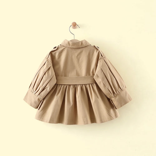 Girls Khaki Long Sleeve Trench Coat Coats & Jackets