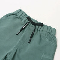 Boys Green Striped Short Sleeve Shirt With Graphic T-Shirt And Drawstring Shorts Sets Sets