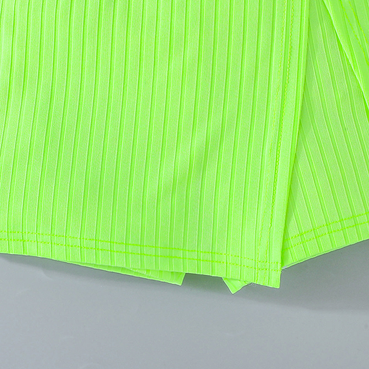 Girls Neon Green Sleeveless Top With Skorts Set 2 pc. Sets