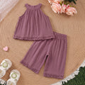 Girls Mauve Sleeveless Top With Pants Sets 2 pc. Sets Mauve 1-2 Y