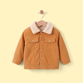 Boys Khaki Textured Long Sleeve Jacket Coats & Jackets Khaki 2-3 Y