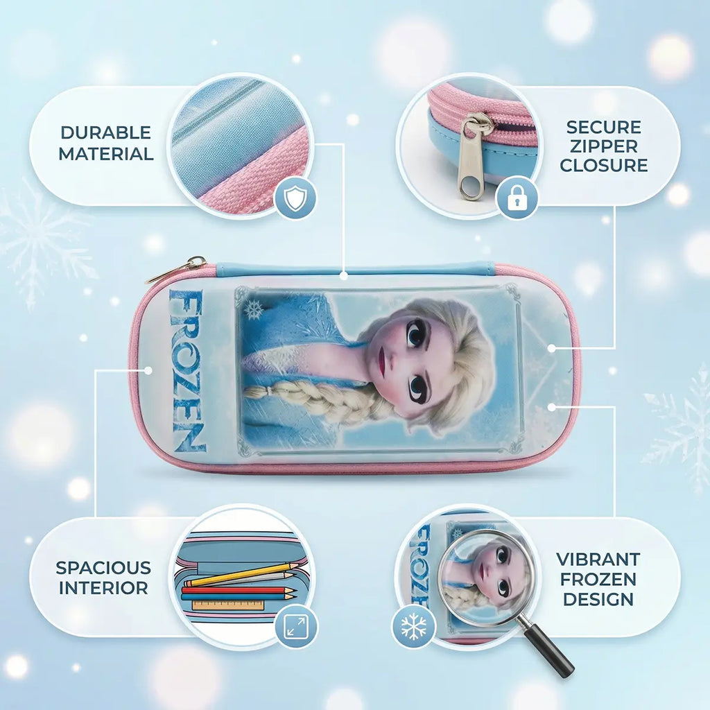 Frozen Elsa Cartoon Hard Case Pencil Pouch for Girls Trending Accessories