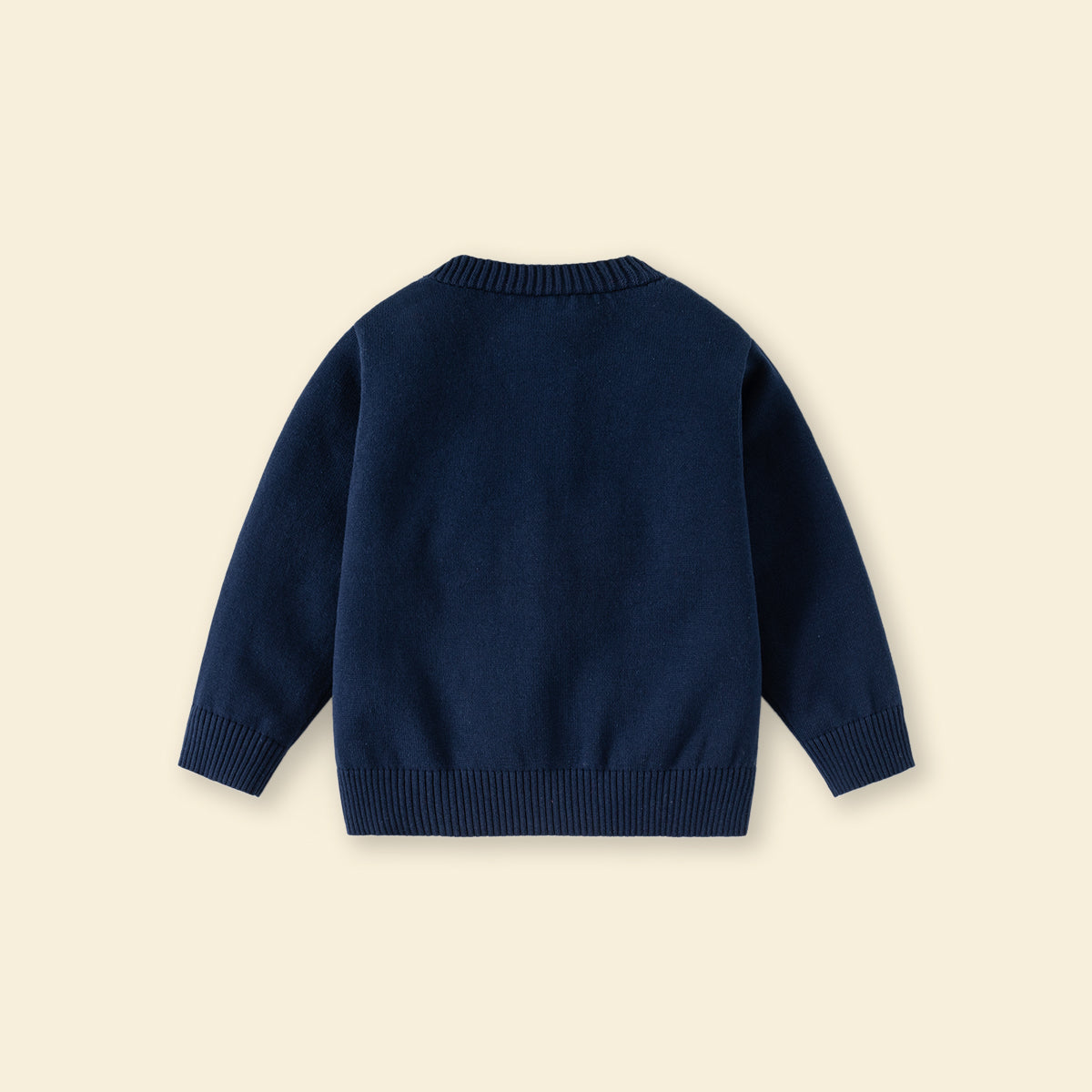 Boys Navy Blue Solid Long Sleeves Cardigan Sweaters & Cardigans