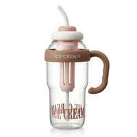 Light Brown Portable Water Bottle with Straw & Carry Handle Trending Accessories Light Brown Onesize