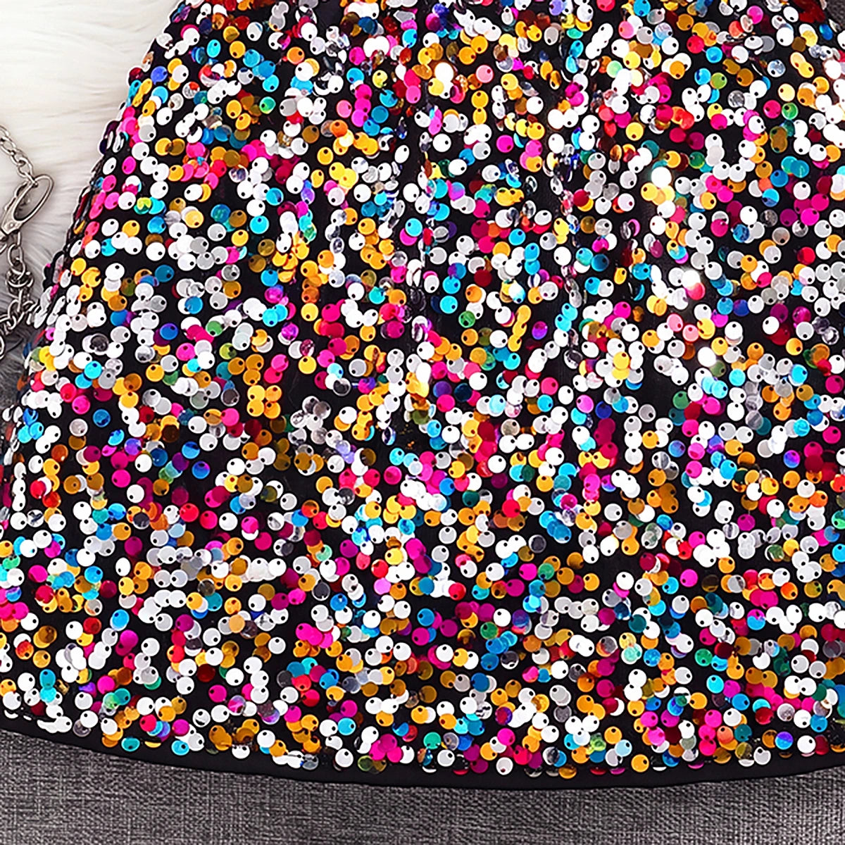 Girls Multicolour Sequin Embellished Skirt Skirts
