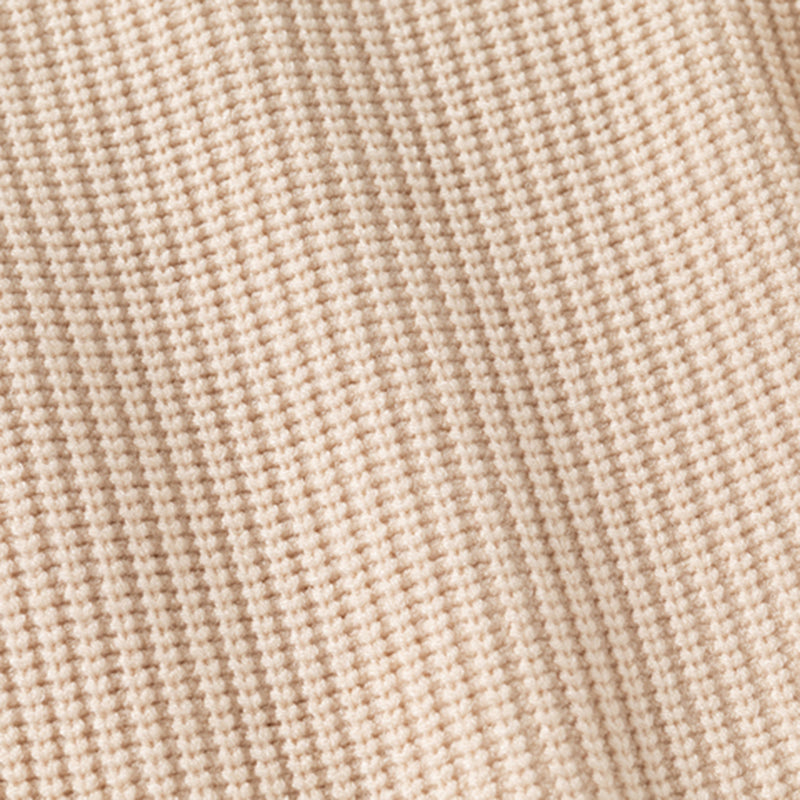 Girls Apricot Sweater With Self Design Stripe Patterns Sweaters & Cardigans
