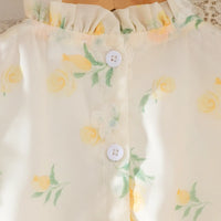 Girls Off White Floral Print Ruffe Neck Fit & Flare Dress Casual Dresses