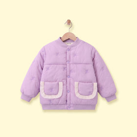 Girls Purple Embroidered Long Sleeve Jacket Coats & Jackets Purple 2-3 Y