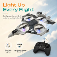 Remote Control Star Fighter Plane with Bright LED Lights Wireless Controller Stable Flying RC Toy for Kids Trending Accessories