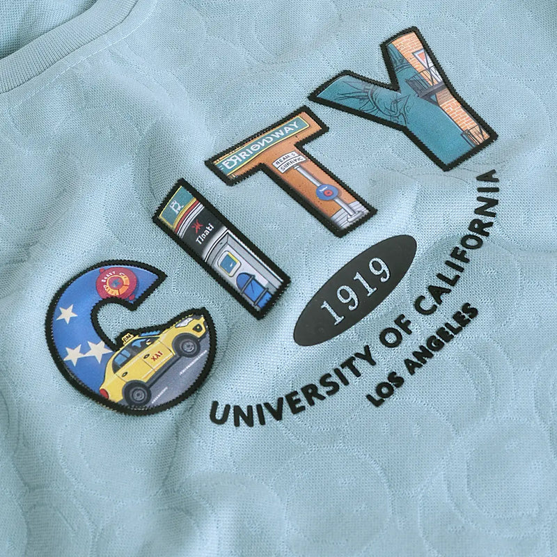 Boys Sea Green Typographic Printed Short Sleeve T-shirts With Elasticated Shorts Sets Sets