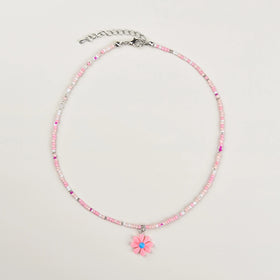 Pack Of 4 Girls Multicolour Flower Charm Necklace Sets Necklace and Chains