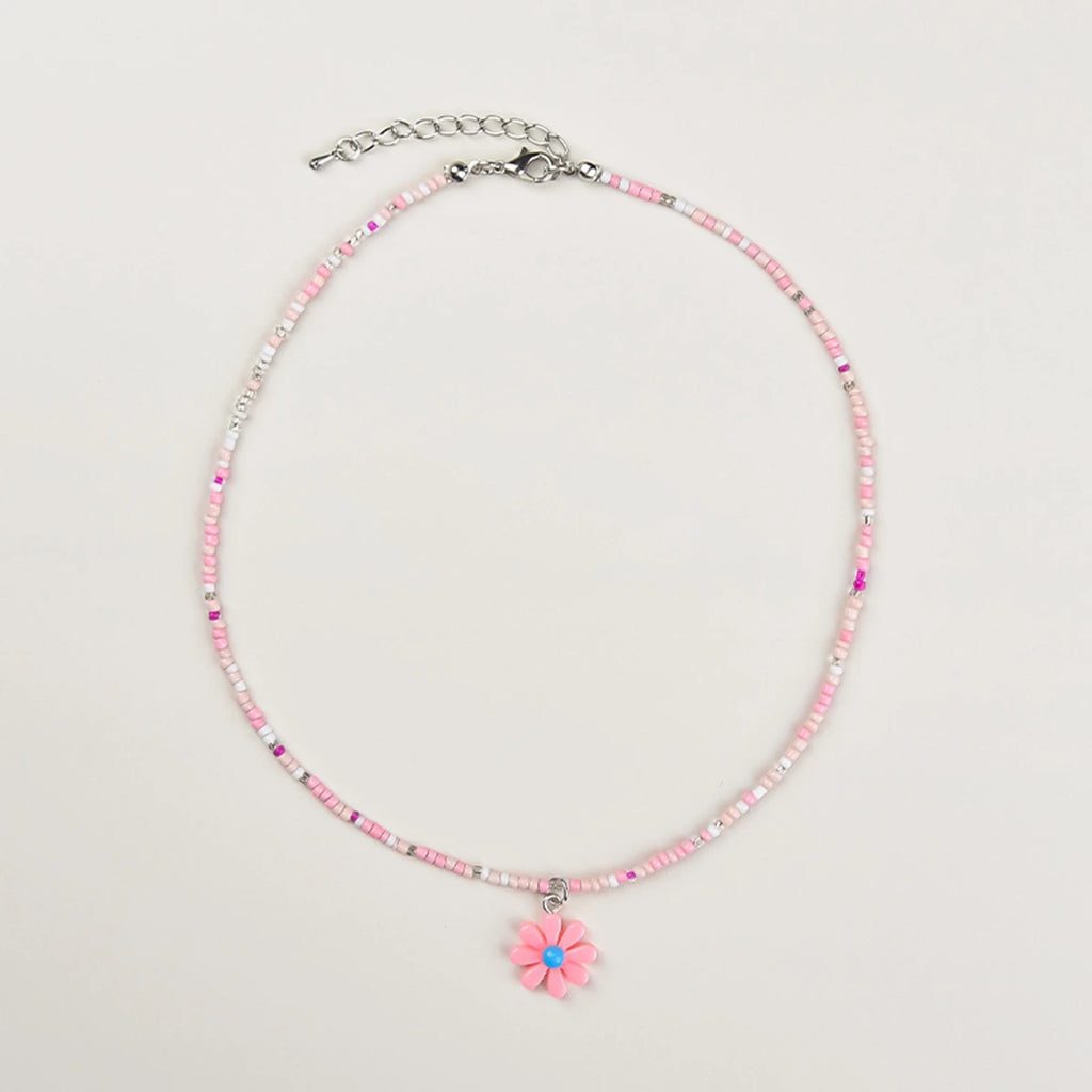 Pack Of 4 Girls Multicolour Flower Charm Necklace Sets Necklace and Chains