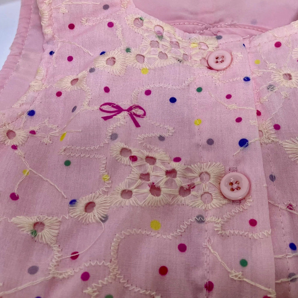 Girls Pink Bow Printed Sleeveless Top With Elasticated Shorts Sets 2 pc. Sets