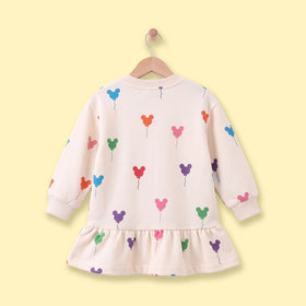 Girls Beige Graphic Print T-Shirt Dress Casual Dresses
