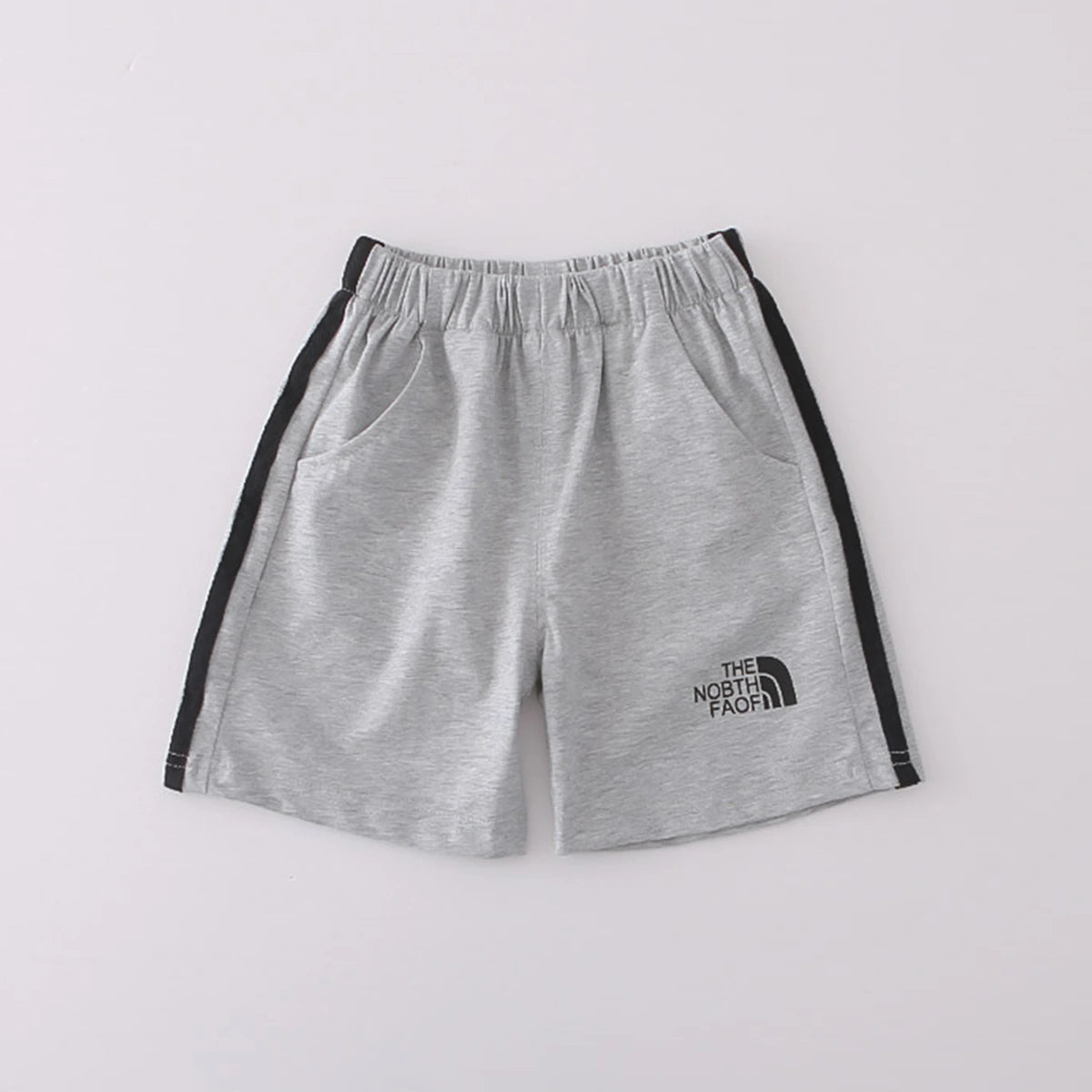 Boys Grey Typographic Print T-Shirt & Shorts Co-ord Sets Sets