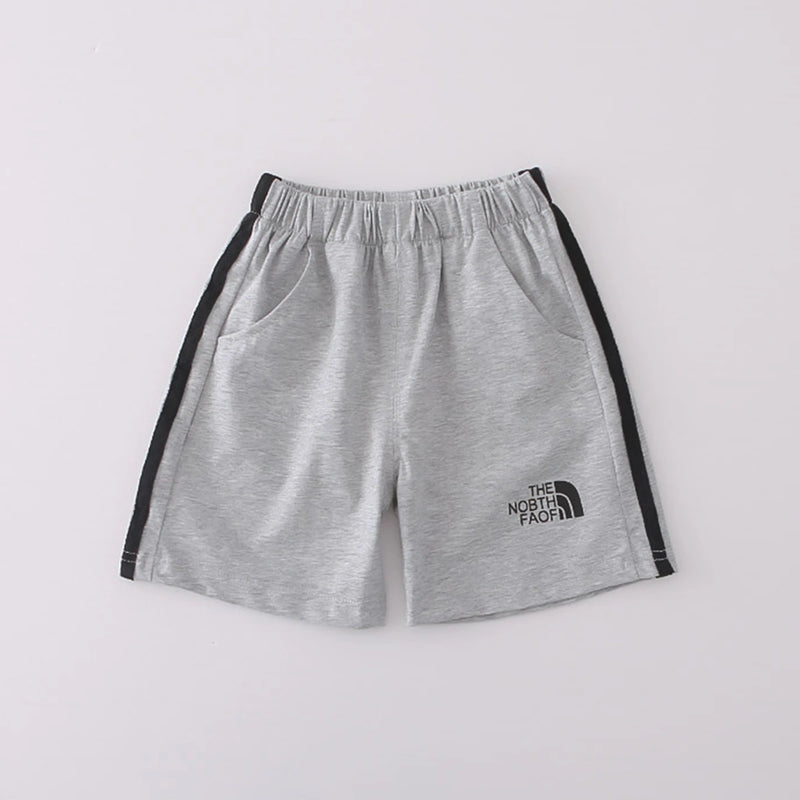 Boys Grey Typographic Print T-Shirt & Shorts Co-ord Sets Sets