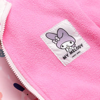 Girls Light Pink Rabbit Reversible Printed Hooded Zipper Jacket Coats & Jackets