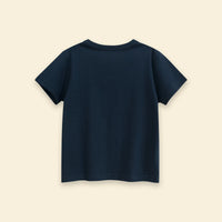 Boys Navy Blue Animal Print Short Sleeve T-Shirt Tshirts