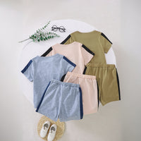 Boys Multicolor Color-blocked T-Shirt With Elasticated Shorts Set ( Pack Of 3 ) 2 pc. Sets