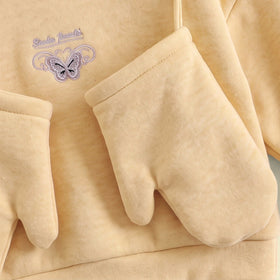 Girls Yellow Embellished Hooded Sweatshirt & Pants Co-ord Sets Sets