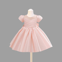 Girls Pleated Yoke Fit & Flare Party Dress Party Dresses Light Pink 1-2 Y 