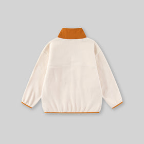 Girls Apricot Solid Pullover Sweatshirt Sweatshirts & Hoodies