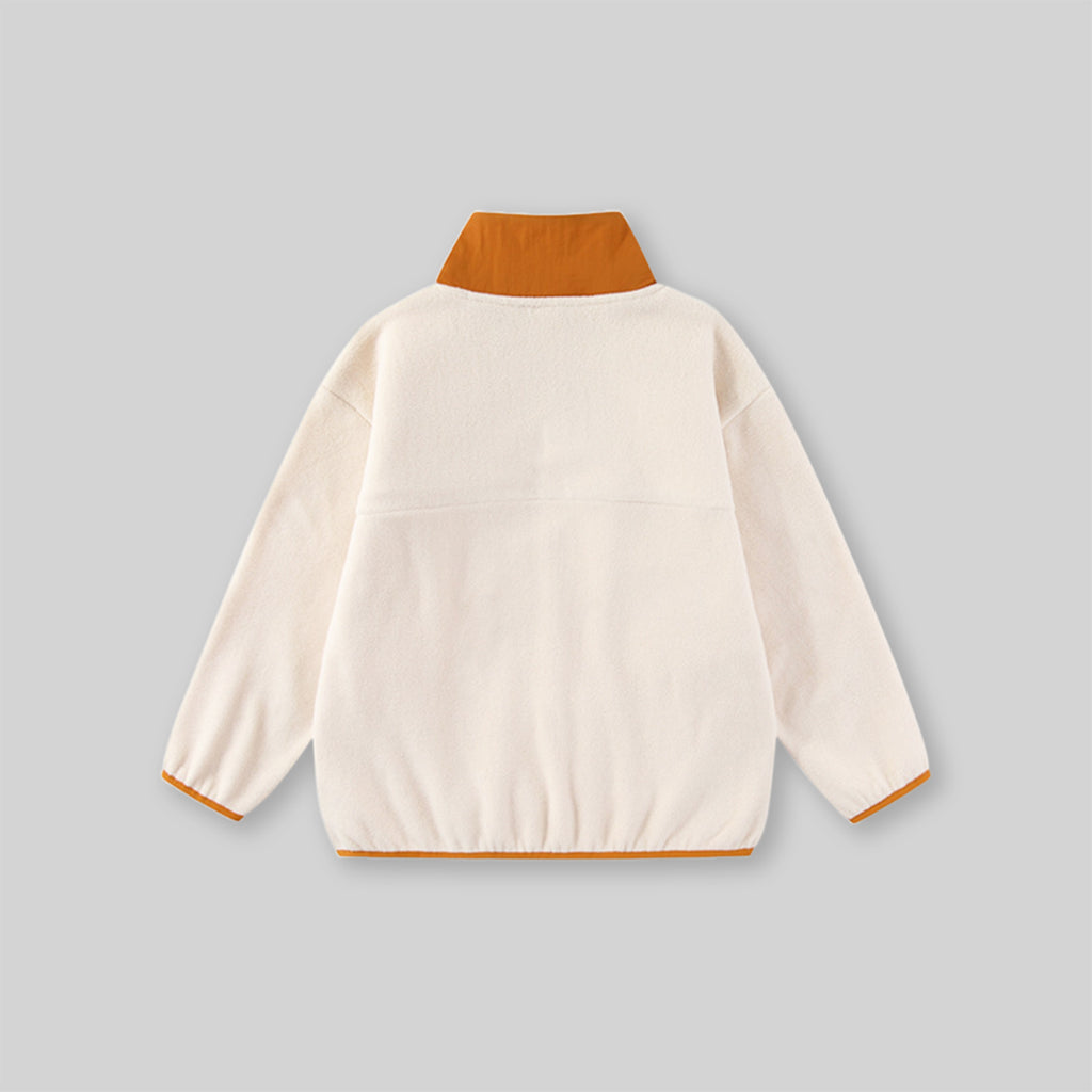Girls Apricot Solid Pullover Sweatshirt Sweatshirts & Hoodies