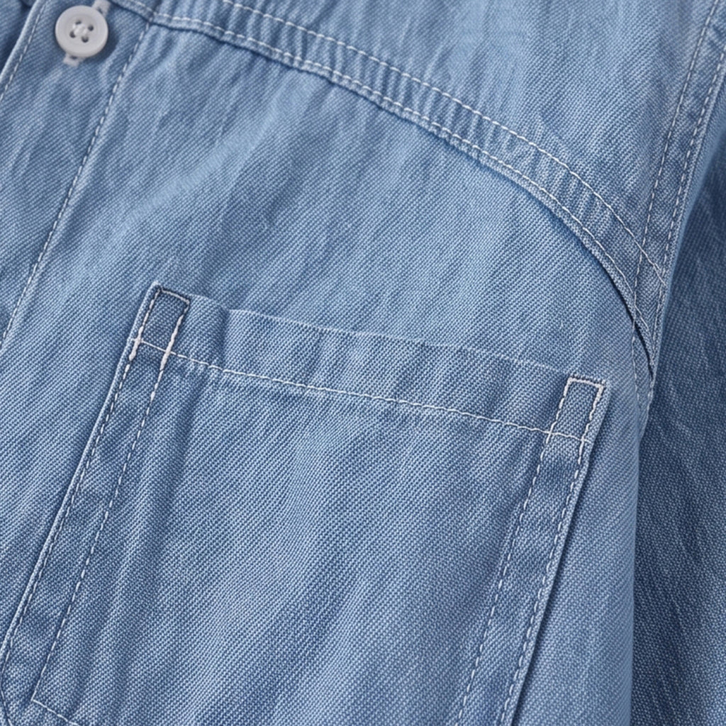 Boys Light Blue Long Sleeve Denim Shirt Shirts