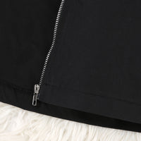 Girls Black Solid Oversized Long Sleeve Hooded Winter Jackets Coats & Jackets