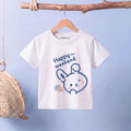 Girls White Short Sleeve Happy Weekend Typography Print T-Shirt Tshirts White 1-2 Y