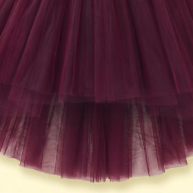 Girls Purple Solid High-Low Party Dress Party Dresses