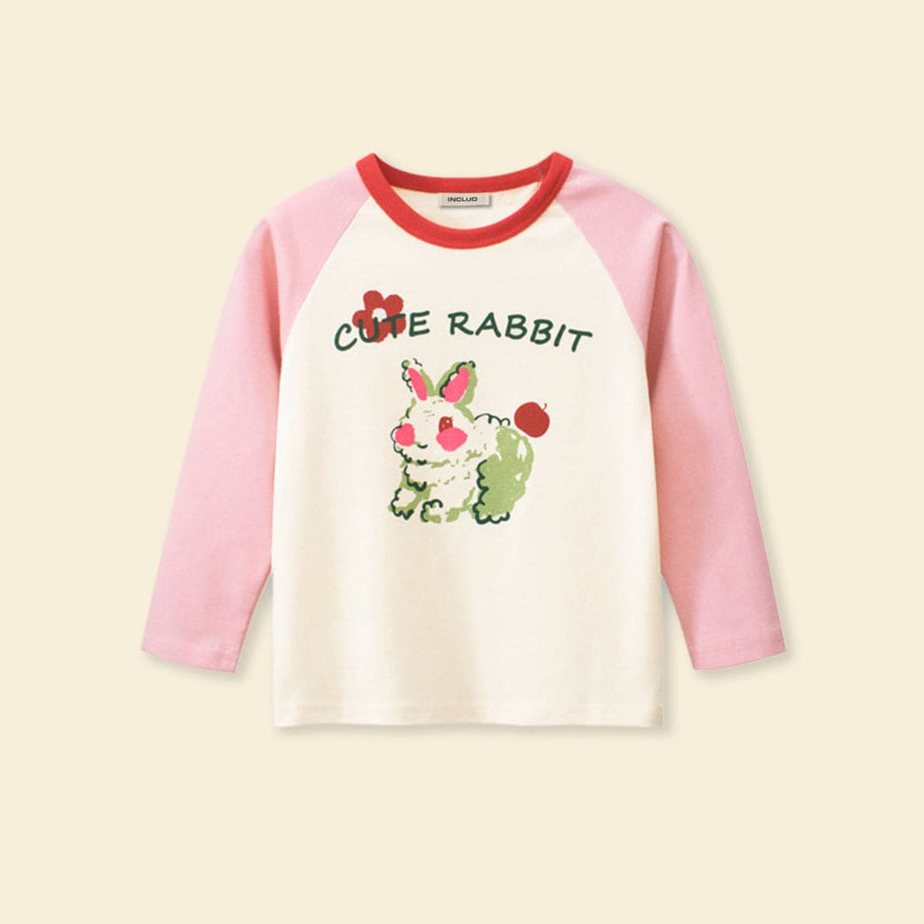 Girls Printed Raglan Sleeve T-shirt Tshirts   