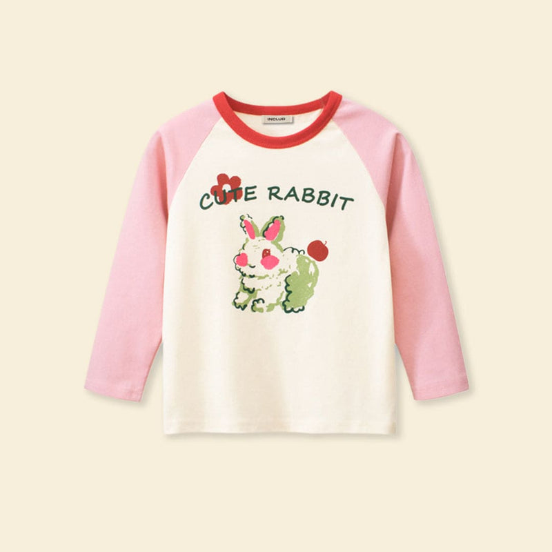Girls Printed Raglan Sleeve T-shirt Tshirts   