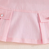 Girls Pink Cross Neck Top With Skirts Set 2 pc. Sets