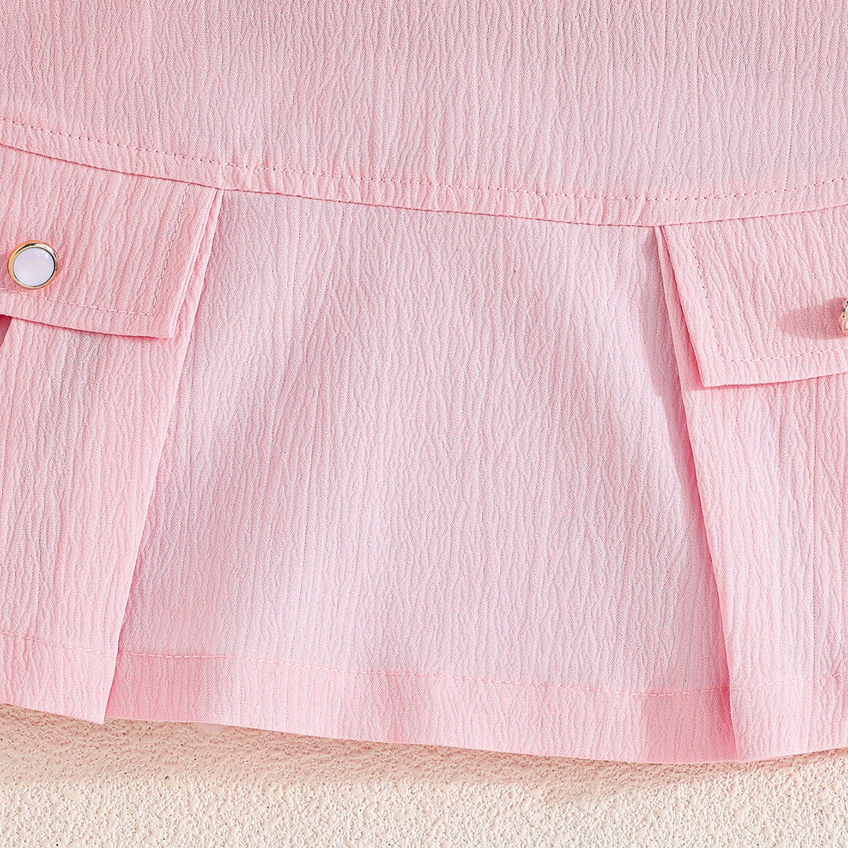 Girls Pink Cross Neck Top With Skirts Set 2 pc. Sets