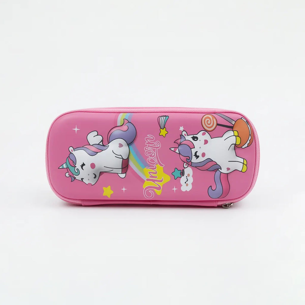 Pencil Pouch for Kids Hard Case School Stationery Organizer Trending Accessories Dark Pink Onesize
