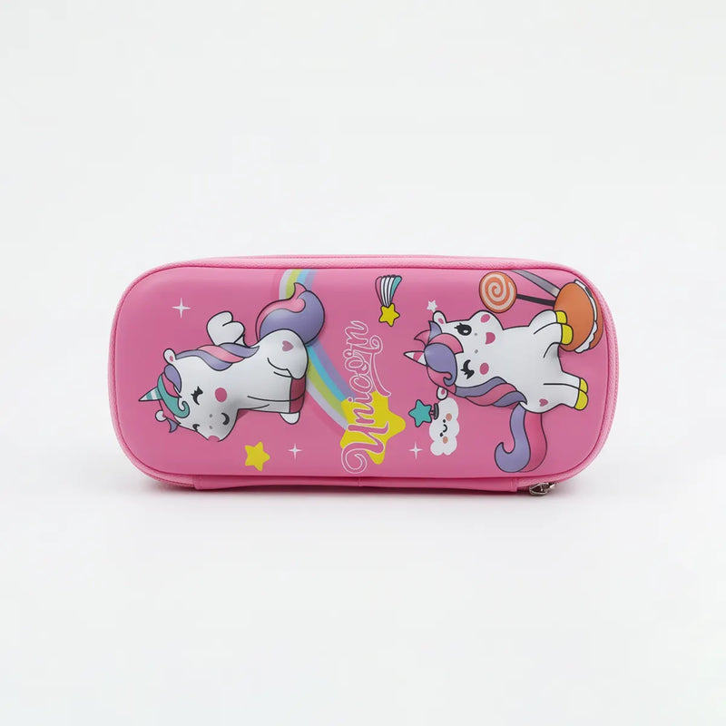 Pencil Pouch for Kids Hard Case School Stationery Organizer Trending Accessories Dark Pink Onesize