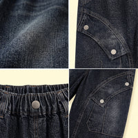 Boys Dark Grey Denim Cargo Shorts Cargo Shorts