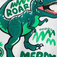 Boys Off White Dinosaur Cartoon Printed T-Shirt Tshirts