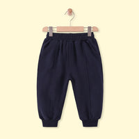 Boys Navy Blue Solid Elasticated Waist Jogger Joggers Navy Blue 1-2 Y