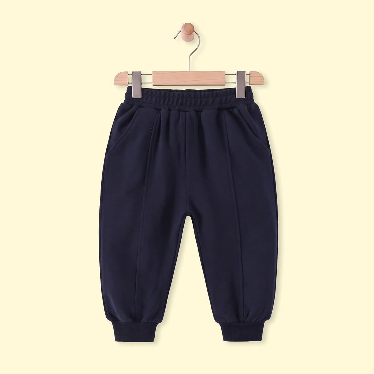 Boys Navy Blue Solid Elasticated Waist Jogger Joggers Navy Blue 1-2 Y