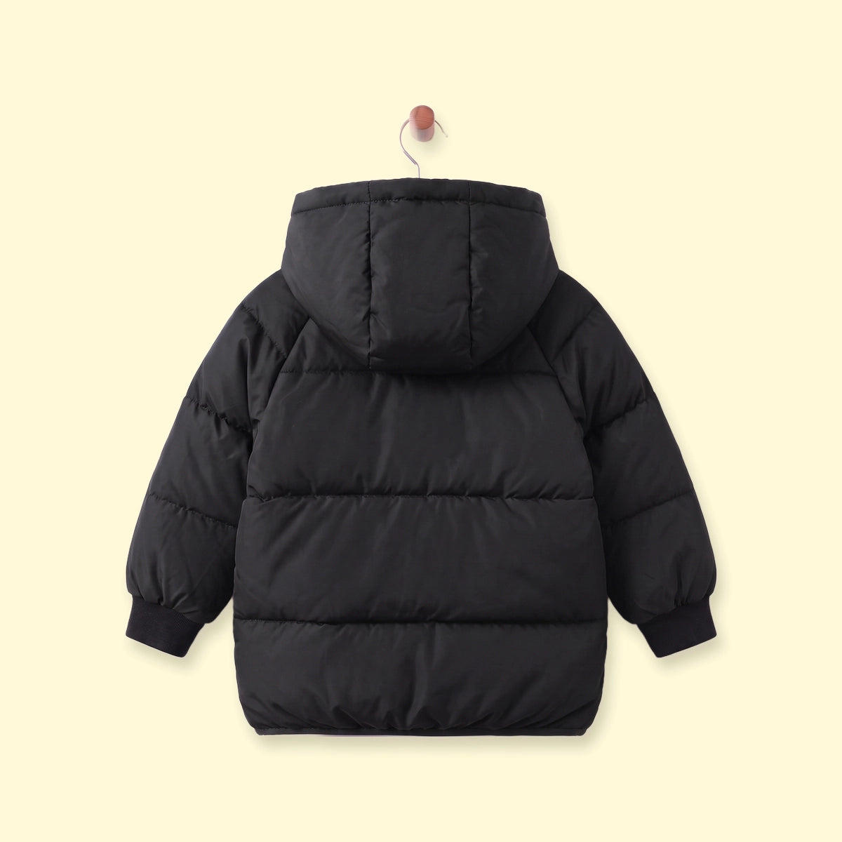 Boys Black Quilted Hooded Zip-up Jacket Coats & Jackets