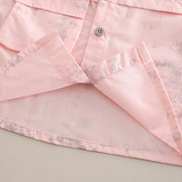 Boys Light Pink Tie & Dye Printed Shirt With Inner Tee And Cargo Shorts Set 3 pc. Sets