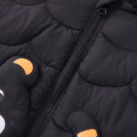 Boys Black Bear Ear On Hood Quilted Zip-up Jacket Coats & Jackets