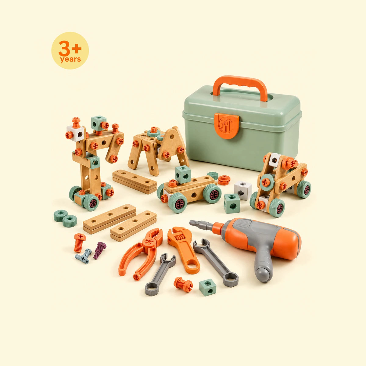 Kids Tool Box Toy Set - 144 Piece STEM Building Kit with Tools and Storage Case Trending Accessories Multicolor Onesize