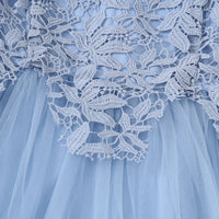 Girls Light Blue Sleeveless Round Necked Casual Dress Casual Dresses