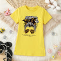 Girls Yellow Graphic Short Sleeve T-Shirt Dress Casual Dresses Yellow 4-5 Y