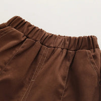 Boys Olive Green Cardigan With Shirt & Dark Brown Jogger Sets Sets