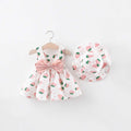 Girls Strawberry Print Casual Dress with Hat Casual Dresses Pink 1-2 Y 